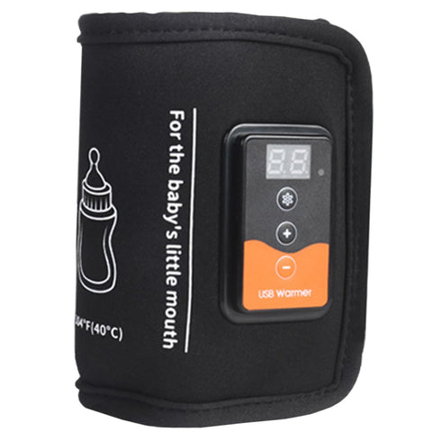 Reusable Portable USB Bottle Warmer with Adjustable Temperature LCD Display Neoprene Insulated
