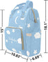 NZOOHY Backpack Mommy Backpack Moon Star Cloud Blue Personalized Diaper Bag Multi-Function Custom with Name Large