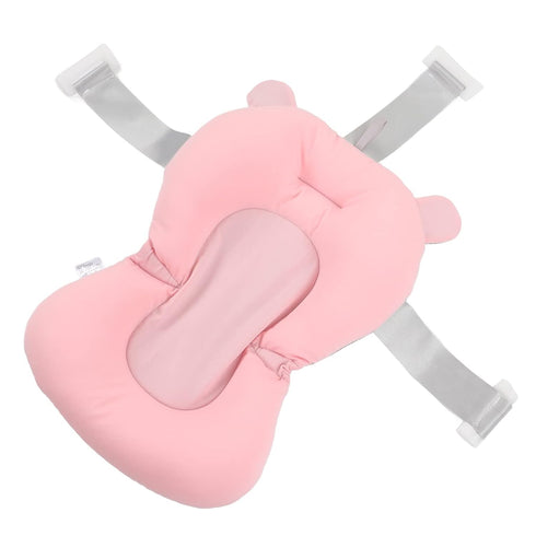 CDQL Baby Bath Seat Cushion, Floating Safe Foldable Adjustable Infant Bath Supporter for Newborn, Soft Bath Pillow Baby