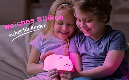 3 Tremdwoto Cat Night Light for Kids,Cute Colorful Night Light Baby Girl Squishy Night Lights Lamp Hour Timer Kitty