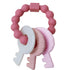 Baby Teething Keys Toys for 3 to 12 Months, Soft & Raised Texture Teether Toys for Baby Girl, BPA Free (Pink)