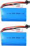 2 pcs 7.4V 1500Mah 15C SM2P Plug Li-ion Battery - for WPL C24 MN D90 RC Car, Remote Control RC Toys