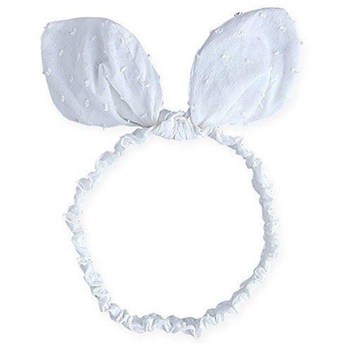 RQJ Baby Girls Rabbit Headband, Bunny Ear Headwear, Kids Hair Band Headwrap (White)