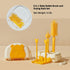EMTSEB Baby Bottle Brush Set, 6 in 1 Cleaning Brush with Silicone Brush, Nipple Brush, Soap Dispenser, Yellow