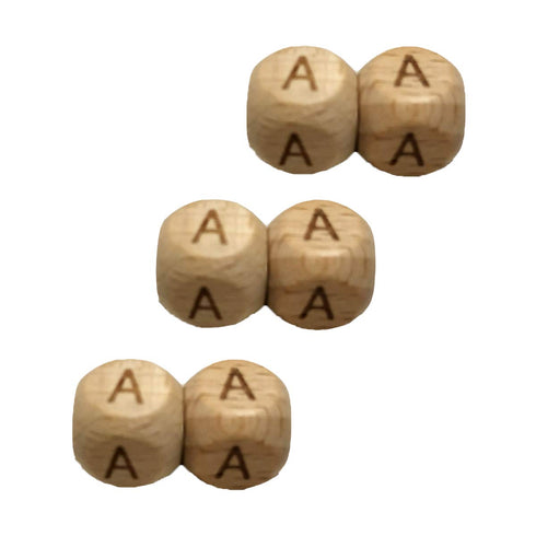 Beech Alphabet Letter Beads, 100pc 12mm Square Shape Beech Wood for DIY Jewelry