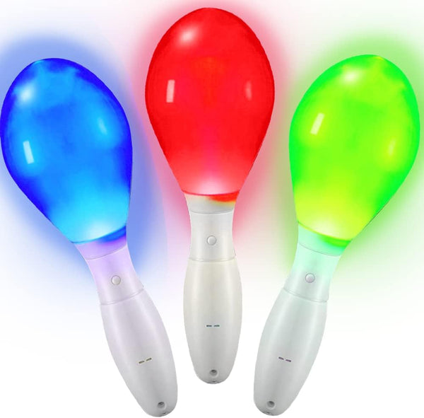ArtCreativity Light-Up Color Changing Maracas, Pack of 3, Flashing LED Music Hand