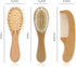 DOYOUWE Set Personalized Baby Hairbrushes, Gently Grooms Baby's Hair, Natural Wooden Hairbrush Baby Brush for Newborns