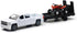 NewRay Toys 1:43 Chevy Silverado Pick Up Truck with Trailer and Dirt Bike