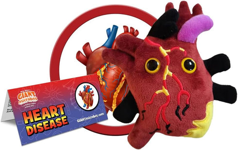 GIANTmicrobes Heart Disease Plush - Educational Gift for Friends, Students, Educators, Patients, and Doctors