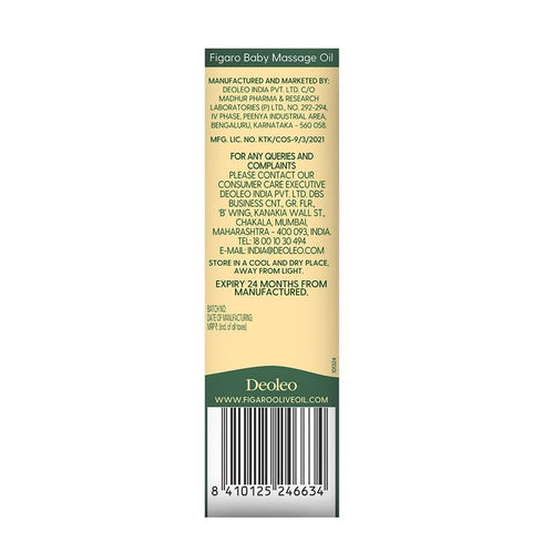 Generic 400 ml Figaro Baby Massage Oil with Goodness of Natural Olive oil enriched with vitamin E, Dermatologically