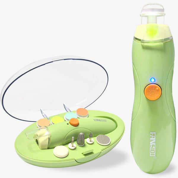 Rechargeable Baby Nail Trimmer, FANSIDI Electric Nail File with 13 Replacement Pads for Newborn Infant Grooming