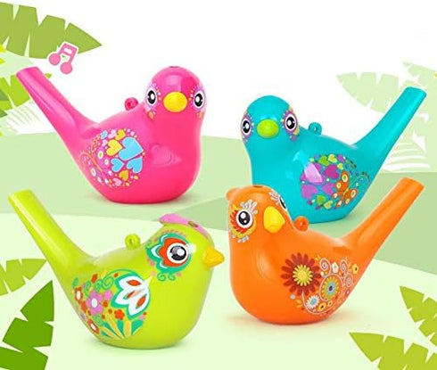 1Pcs Coloured Drawing Water Bird Whistle, Bathtime Musical Toy for Kids, Early Learning Instrument