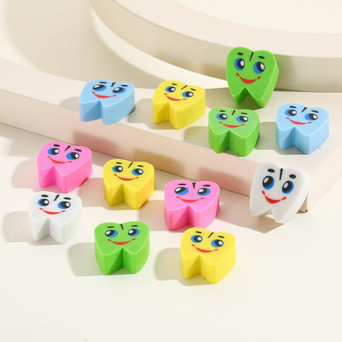 Kleeblatt Large Teeth Erasers for Kids, 70 PCS Fun Desk Pets for Classroom, Party Favors, Back to School Gifts