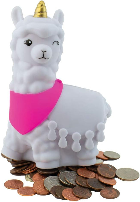 Llamacorn Coin Bank (Coin Holder), Llama Mixed with Unicorn Piggy Bank for Storing Money and Coins