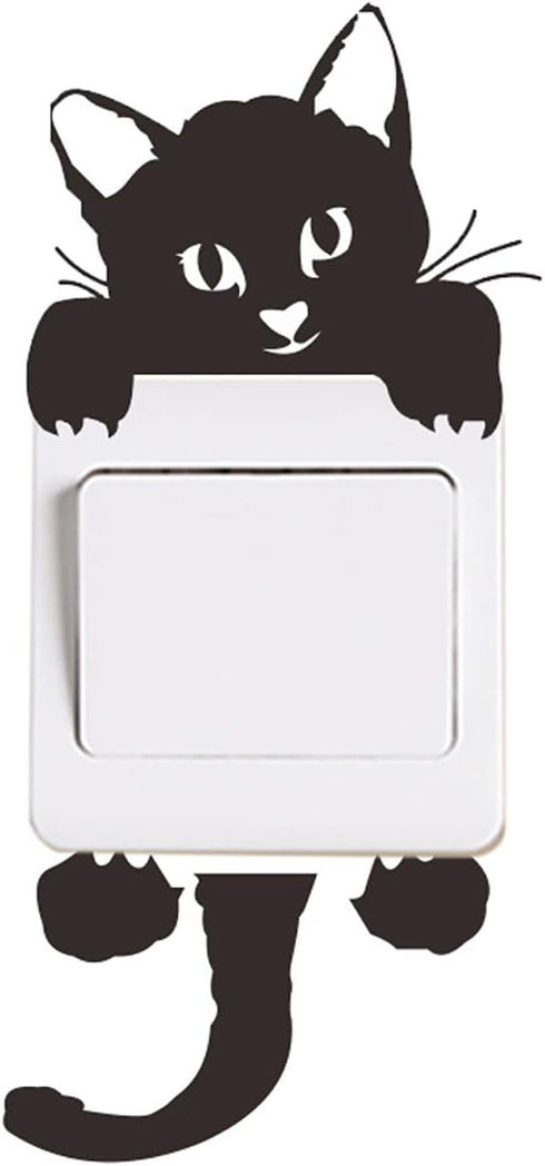 Decaltor Cat Wall Stickers - Light Switch Decor Decals for Baby Nursery Room Art Mural