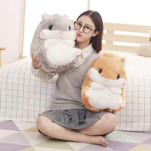 Hamster Plush Toy, Gray Hamster Stuffed Animal Pillow, Birthday Xmas Gift for Kids (15.7''x11.8'')