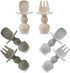 PandaEar 6 Pack Silicone Baby Spoons and Fork Feeding Set - Anti-Choke Self Feeding Utensils for 3 Months+