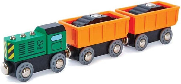 Hape Railway Diesel Freight Train| Freight Wagons with Loads Magnetic Connection Train