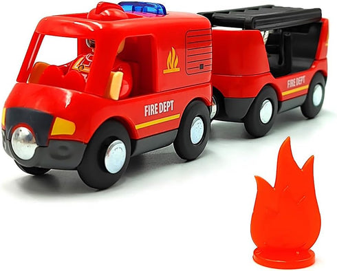 DSHMIXIA Set Set 3-5 Sets 3-4-7 Magnetic Trains Cars Wooden Train Track Accessories Fire Truck Train for Toddlers