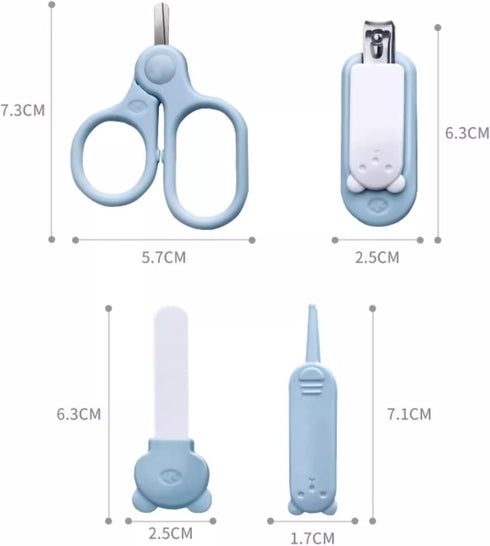 WANGHAI2024M Set 4-in-1 Set Nail Clipper Baby Nail Kit, Baby Nail Care with Transparent Cute Case, Baby Nail Clipper