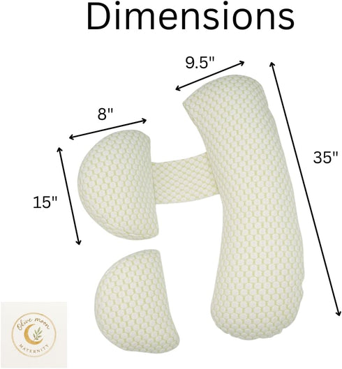 Olive Moon Maternity Pregnancy Back Support Pillow | Breathable Coton Cushion for Prenatal & Postpartum Comfort |