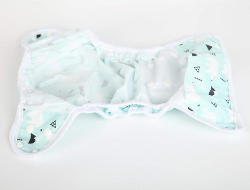 Sigzagor 8lbs 36lbs Baby Cloth Diaper Cover Nappy One Size to (Polar Bear)
