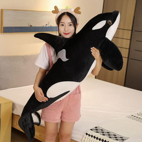 Nice Simulation Killer Whale Plush Toy, Stuffed Orcinus Orca Fish Doll, Soft Sleep Pillow for Kids