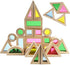 Agirlgle Wood Building Blocks Set for Kids, 24 Pcs Rainbow Stacker Construction Toys