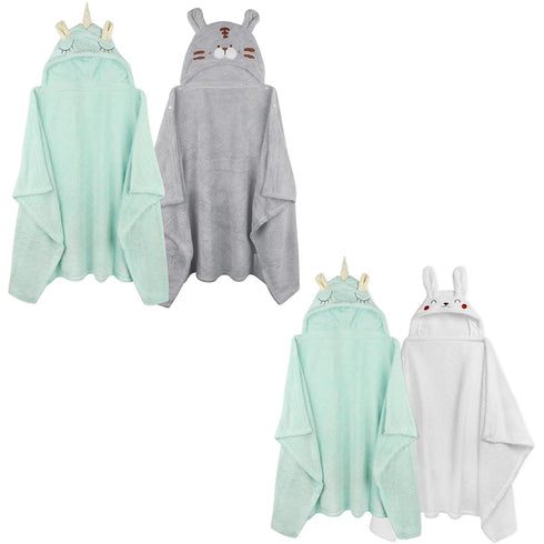 FUBANRAY 4-Pack Baby Towels with Hood Toddler Bath Towel Baby Hooded Towels for