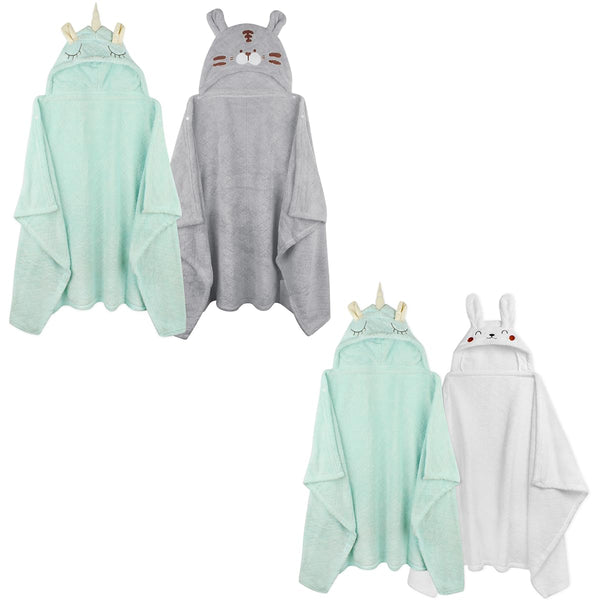 FUBANRAY 4-Pack Baby Towels with Hood Toddler Bath Towel Baby Hooded Towels for