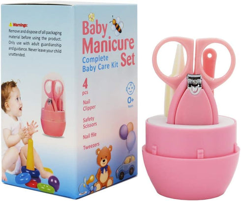 JYXR Baby Manicure Set4-in-1 Baby Grooming Kit, Baby Nail Clippers, Scissor, Nail File