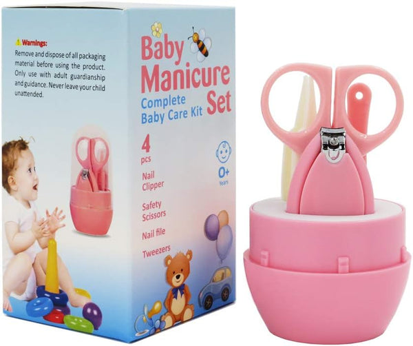 JYXR Baby Manicure Set4-in-1 Baby Grooming Kit, Baby Nail Clippers, Scissor, Nail File