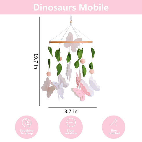 Pink and White Butterfly Crib Mobile - Charming Nursery Decoration