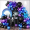 Black Purple Blue Balloon Arch Kit with 2Pcs Star Balloons, Metallic Purple Blue Garland for Kids Video Game Party