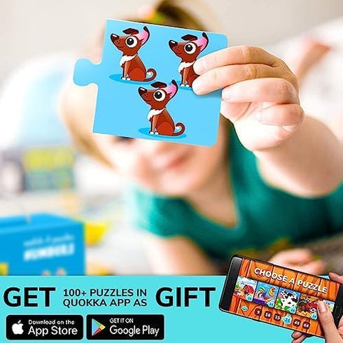 QUOKKA 5X MEGASET Puzzles for Toddlers 3-5, Matching Games for Kids Ages 2-4, Numbers Animals Opposites ABC Learning