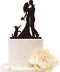 Wedding Anniversary Cake Topper Couple Bride Groom Family with a Cat (Bride Groom One Cat, Black)