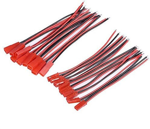 EBOOT 20 AWG JST Plug Connector 2 Pin Male Female Plug Connector Cable Wire for LED Lamp Strip RC Toys Battery, 10 Pairs