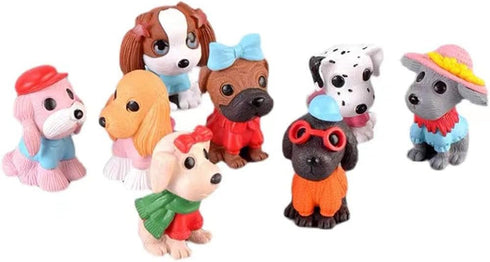 Morofme 8pcs Dog Cake Topper, Puppy Cupcake Decorations Mini Doggie Figurines Toy for Kids Birthday Party