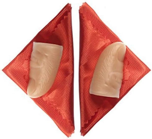 Zittop 2 Pack Disappearing Silk Fake Thumb Tip Magic Trick Gimmick, Red, Small 2" or 50mm