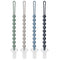 Draklary Pacifier Clips Silicone, 4-Pack Pacifier Holder Clip with Stylish Round Design, 100%