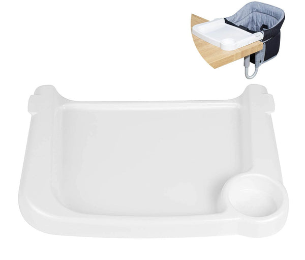Fast Dining Tray for Hook on High Chair, Removable and Easy to Carry, Non-Slip Space Saver, White