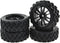 JIUWU 4pcs RC 1:10 Rubber Tires - Car Crossing Wheels Rims Hex 12MM, Black