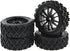 JIUWU 4pcs RC 1:10 Rubber Tires - Car Crossing Wheels Rims Hex 12MM, Black