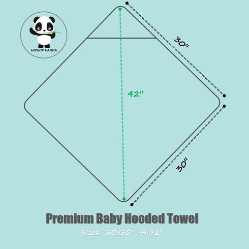 HIPHOP PANDA Hooded Towel - Rayon Made from Bamboo, Large Absorbent Bath Towel with Bear Ears for Newborn, Baby,