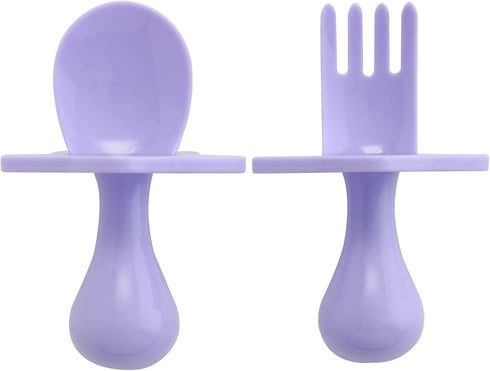 Nooli Toddler Utensils, Toddler Forks, Silicone Baby Spoon, BPA Phthalates-Free, Dishwasher Safe, Lavendar