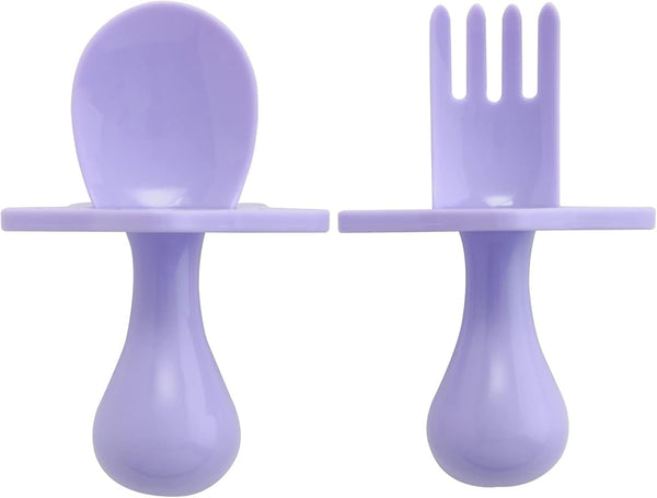 Nooli Toddler Utensils, Toddler Forks, Silicone Baby Spoon, BPA Phthalates-Free, Dishwasher Safe, Lavendar