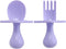 Nooli Toddler Utensils, Toddler Forks, Silicone Baby Spoon, BPA Phthalates-Free, Dishwasher Safe, Lavendar
