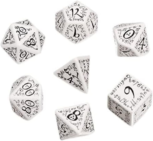 Q-Workshop Elvish Dice White/Black (7) for Board Game