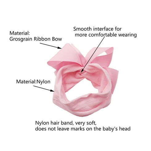 Yxiang 20PCS Baby Girl Bows Headbands, 4" Super Elastic Nylon Hairbands, Cute Handmade Ribbon Bows for Babies