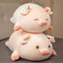Pig Stuffed Animal Hugging Pillow - Soft Fat Plush Toy Gifts for Kids, Valentine, Christmas (15.7", Round Eyes)